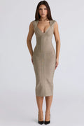 latte bandage midi dress
