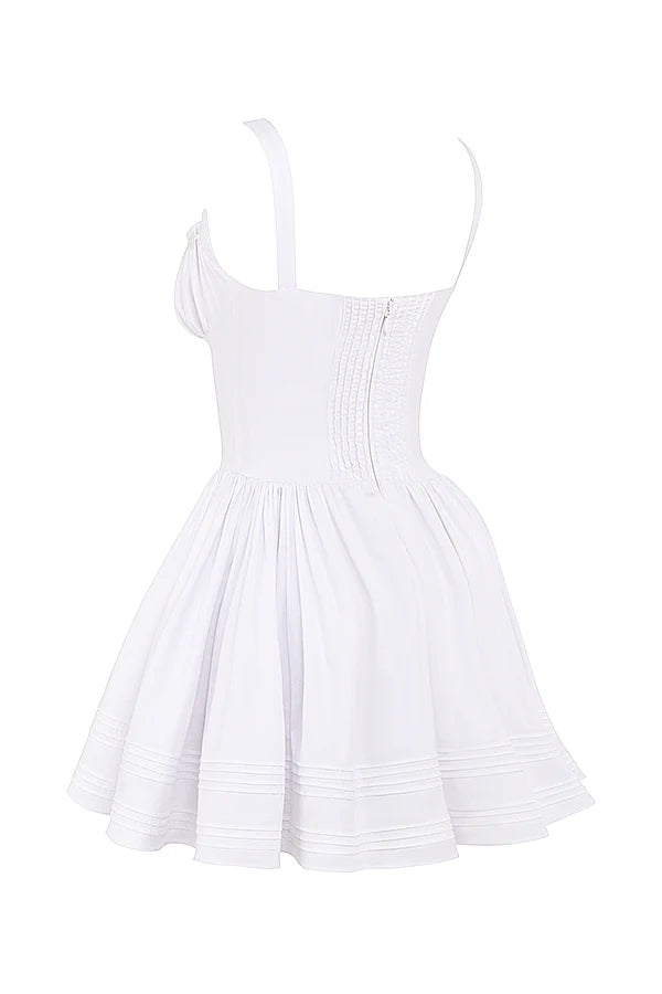 white cotton mini dress