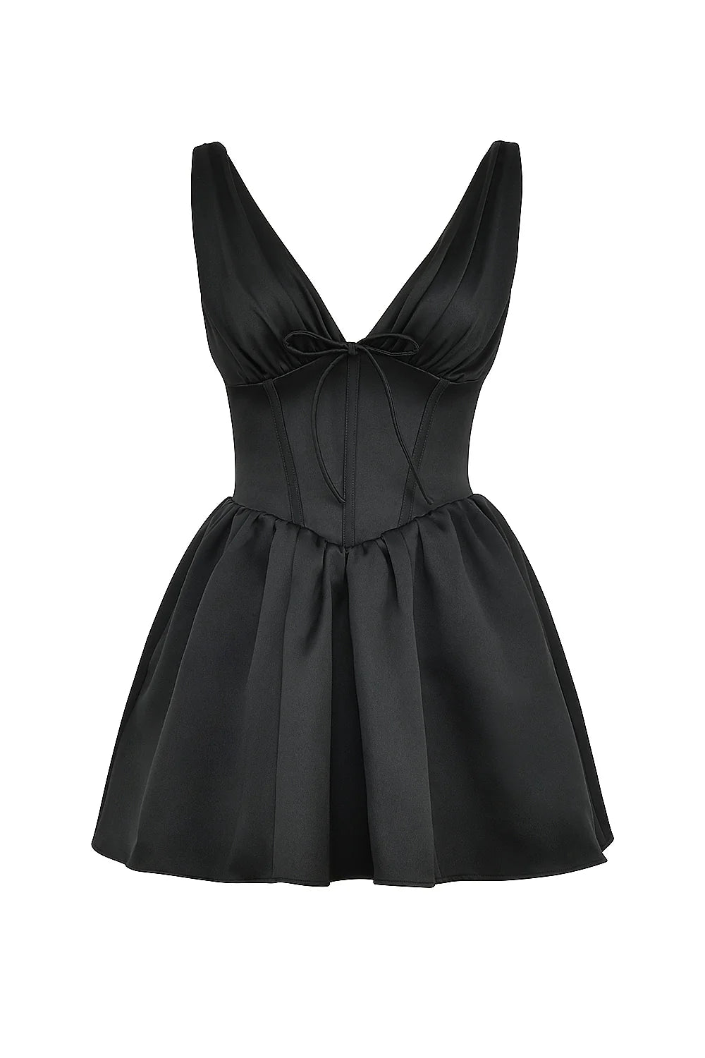 black satin mini dress - sale