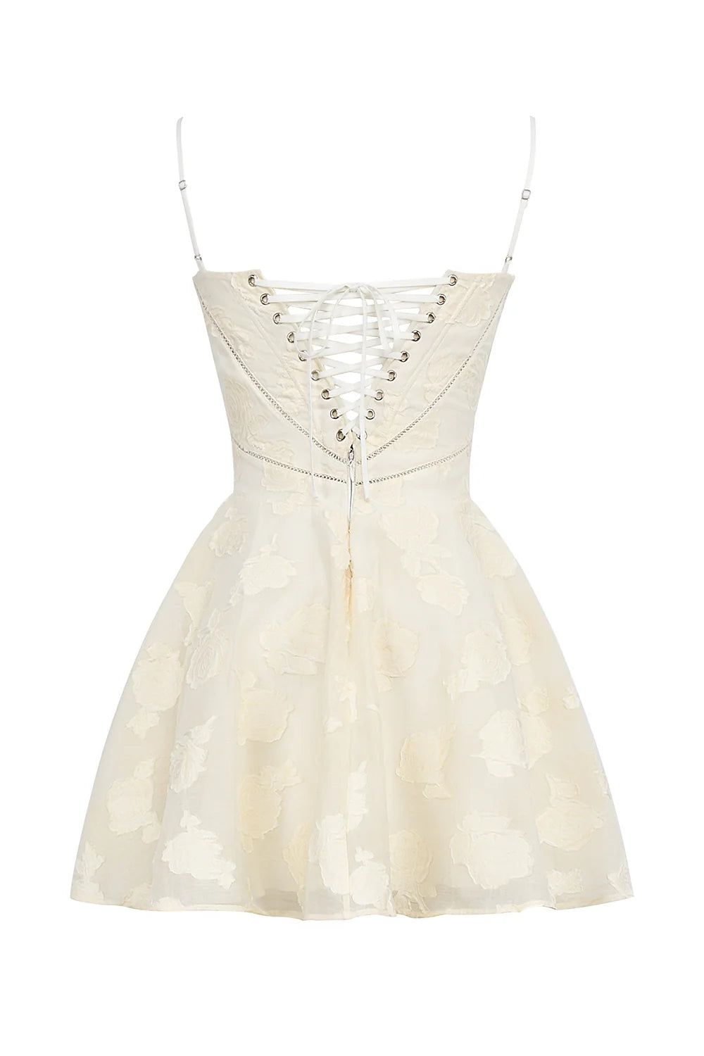 vintage cream floral mini dress