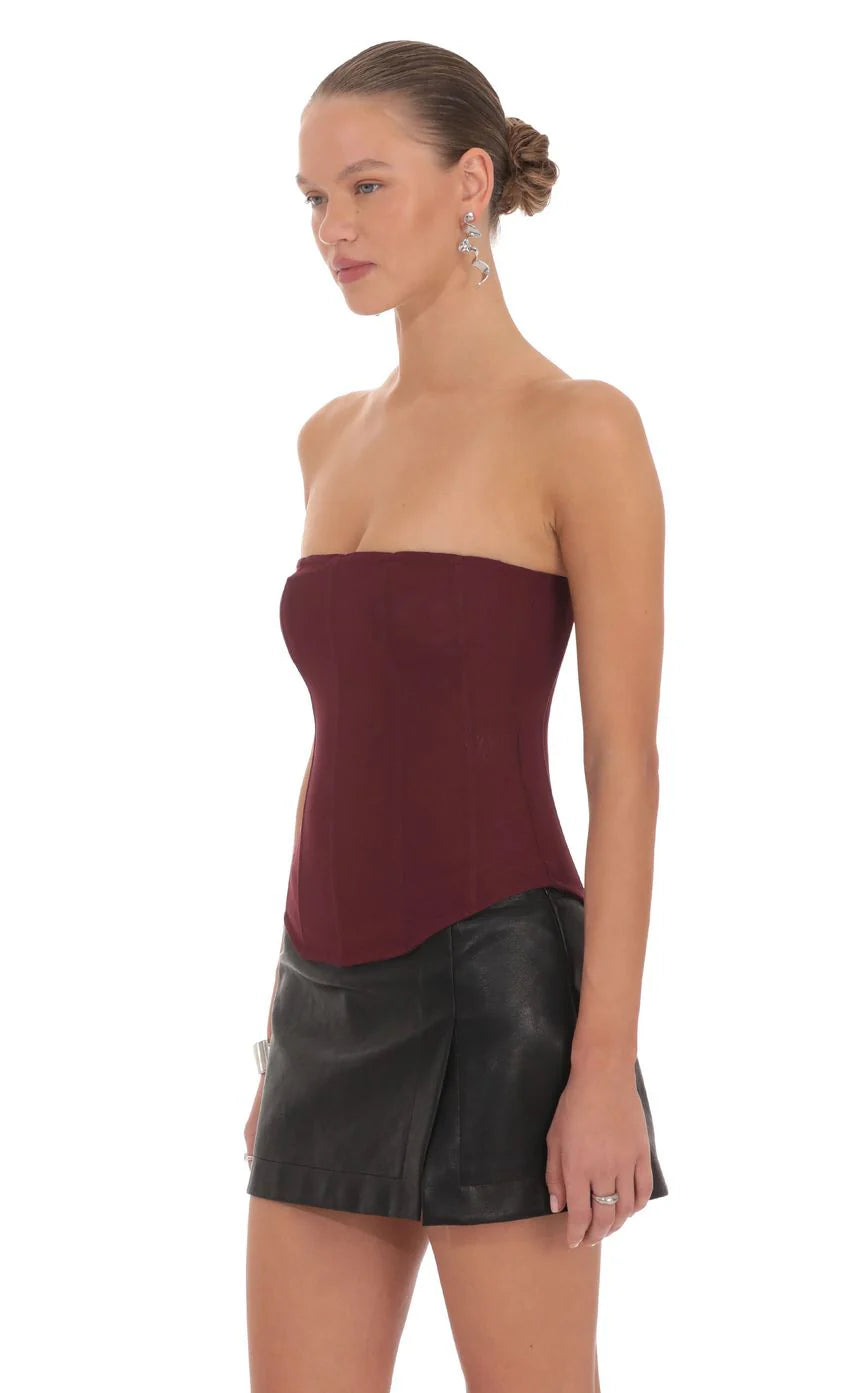 Daniella Corset Top in Red