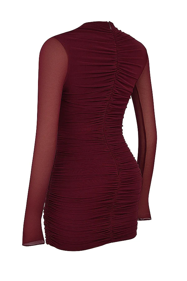 mulberry cutout mini dress