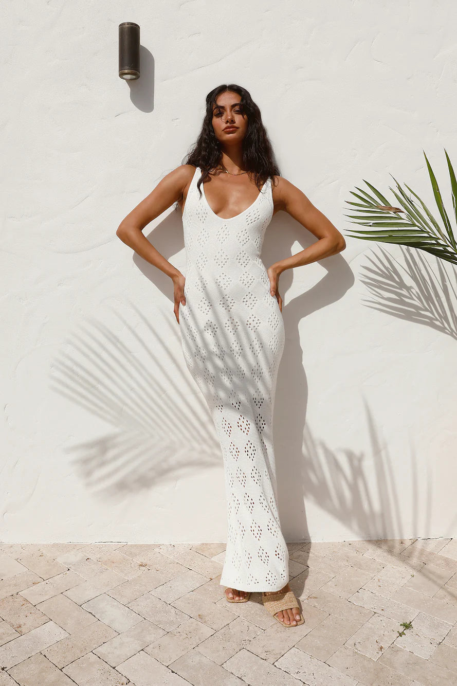 Tuning In Maxi Dress White