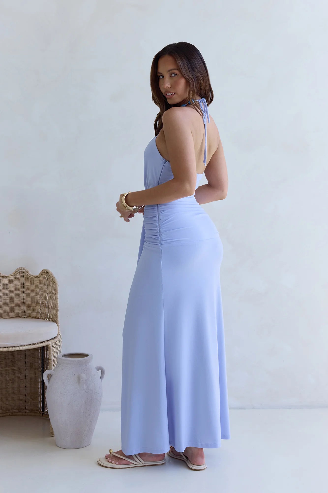 From The Heart Halter Maxi Dress Blue