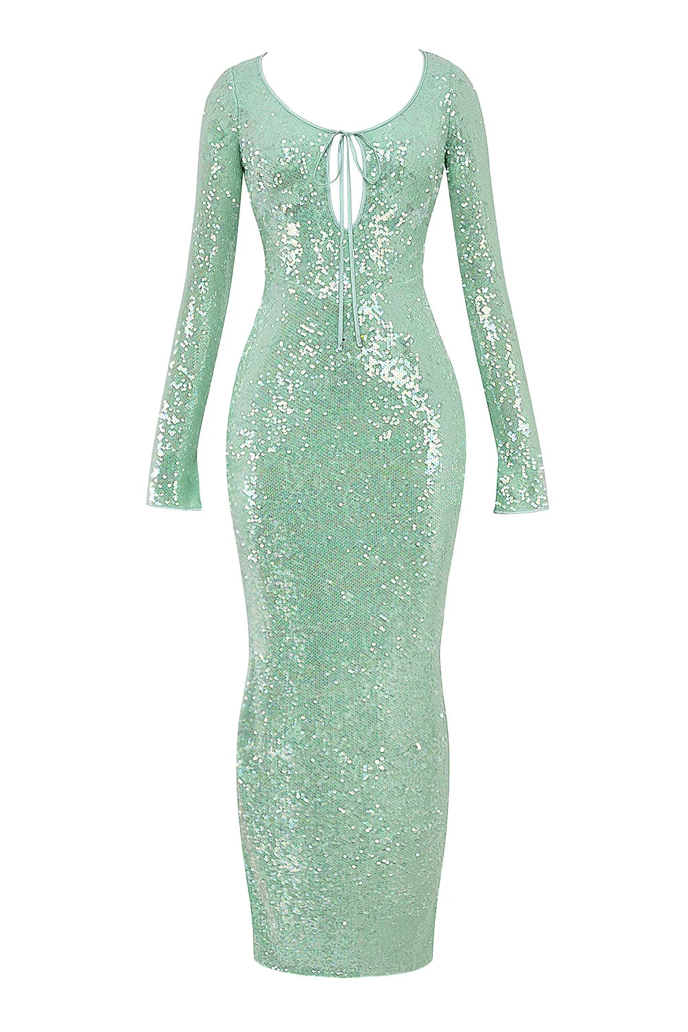 seafoam sequin maxi gown