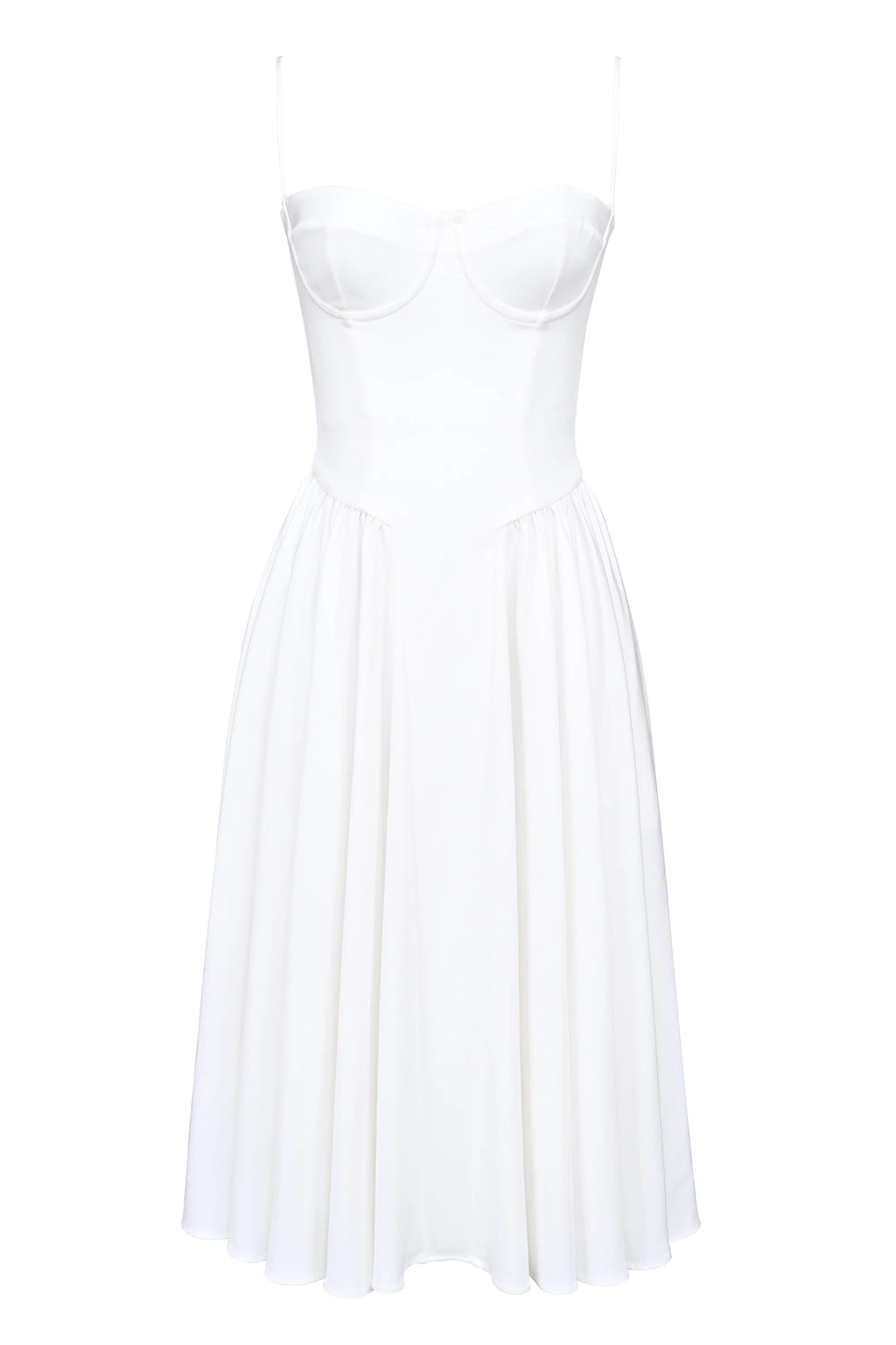 white corset midi dress