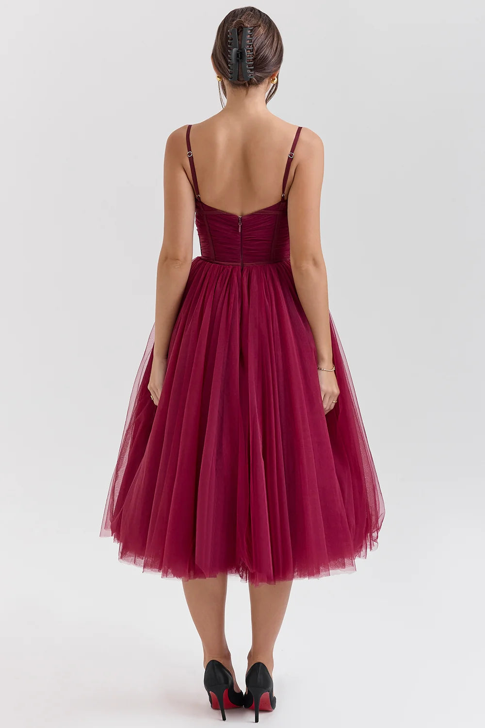 cabernet tulle midi dress - sale