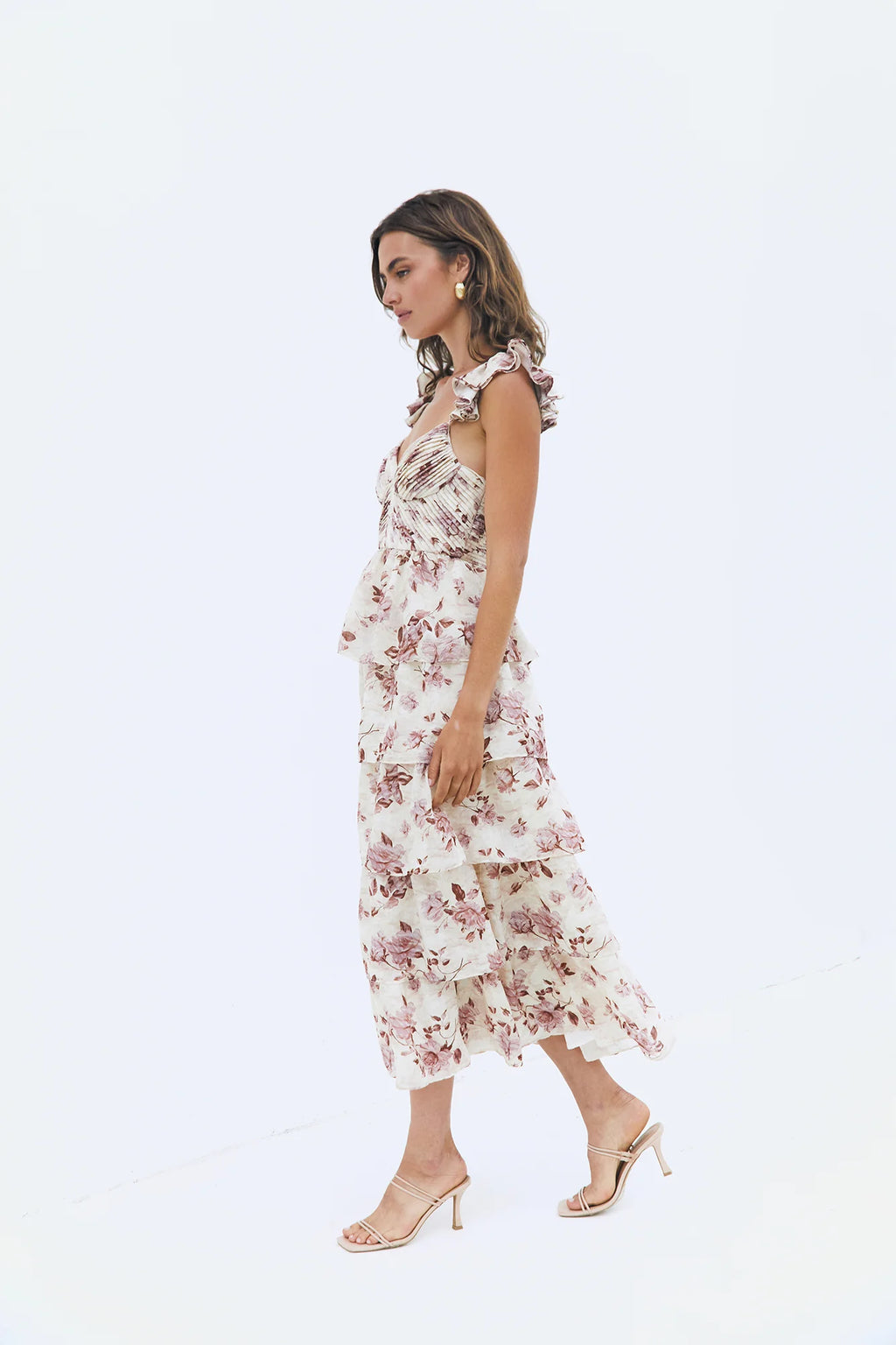 Florienne Tiered Midi Dress Mauve