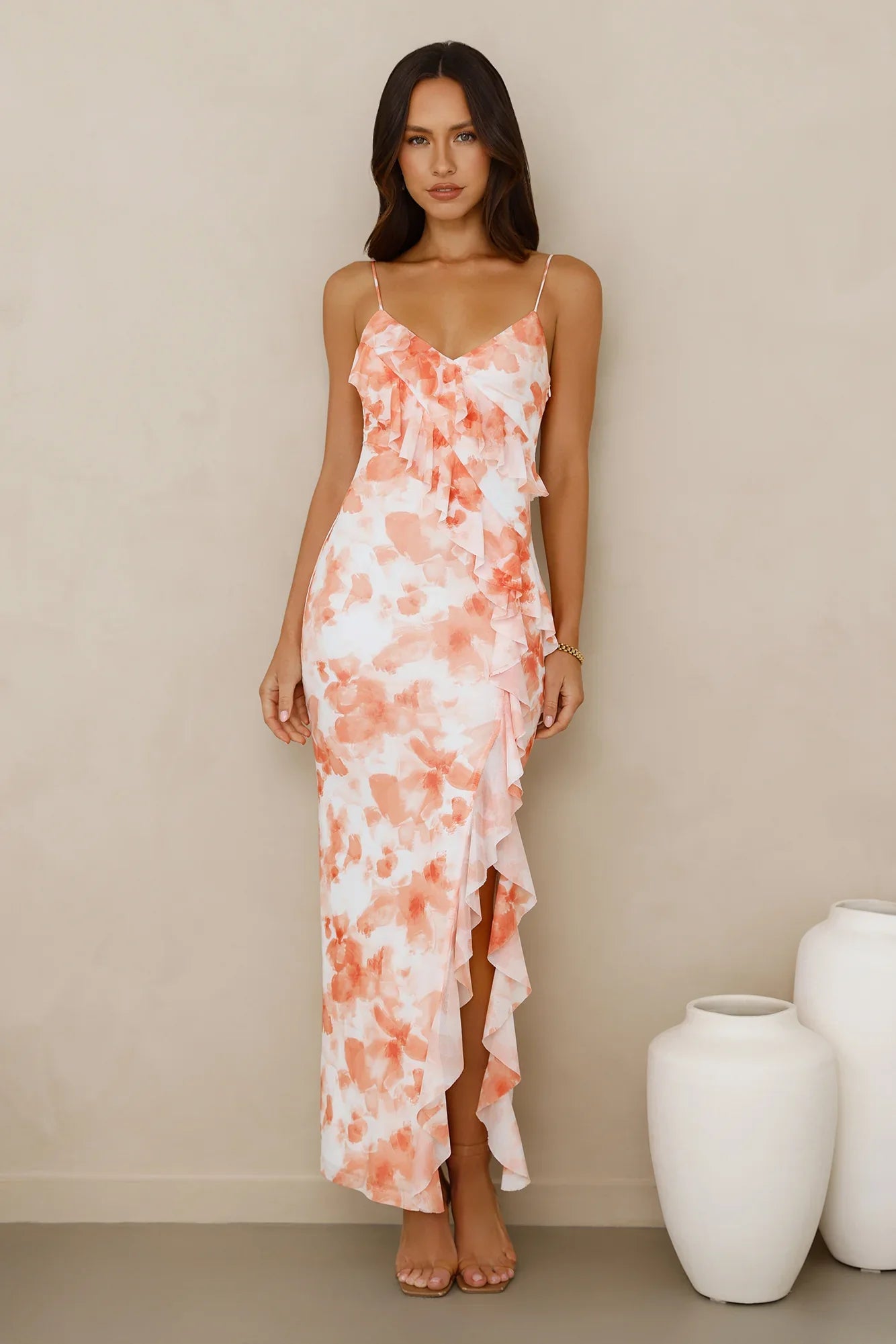 Sunkissed Simplicity Mesh Maxi Dress Orange