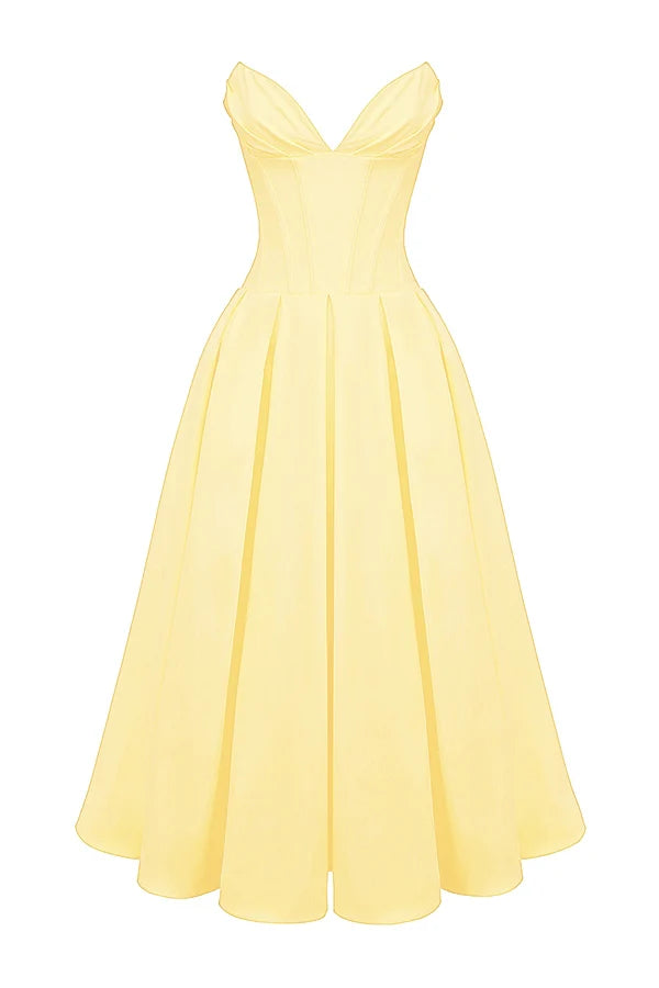 sunshine strapless tulle midi dress