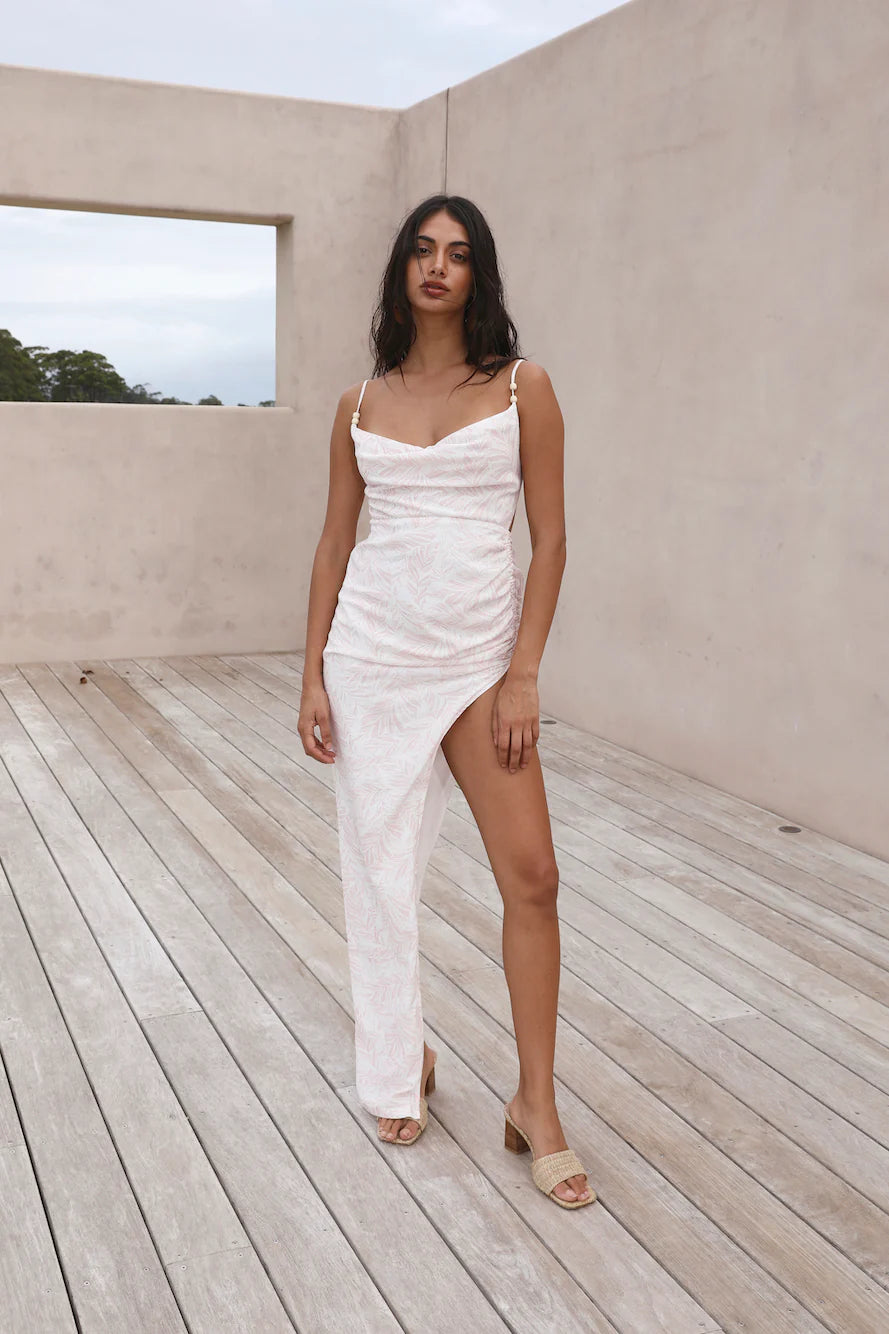 HELLO MOLLY White Sand Oasis Maxi Dress Pink