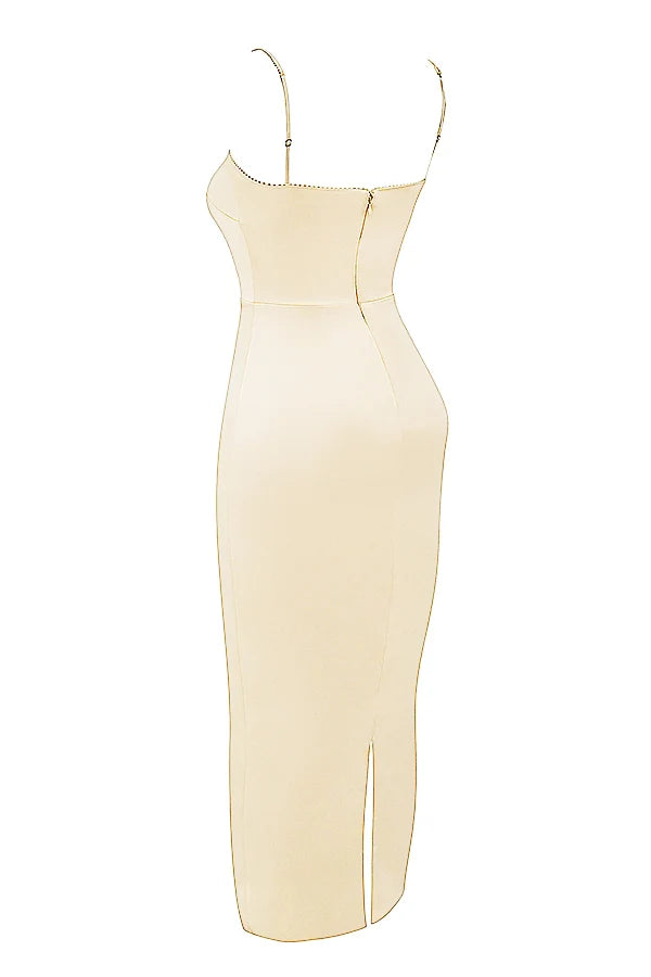 vintage cream maxi dress