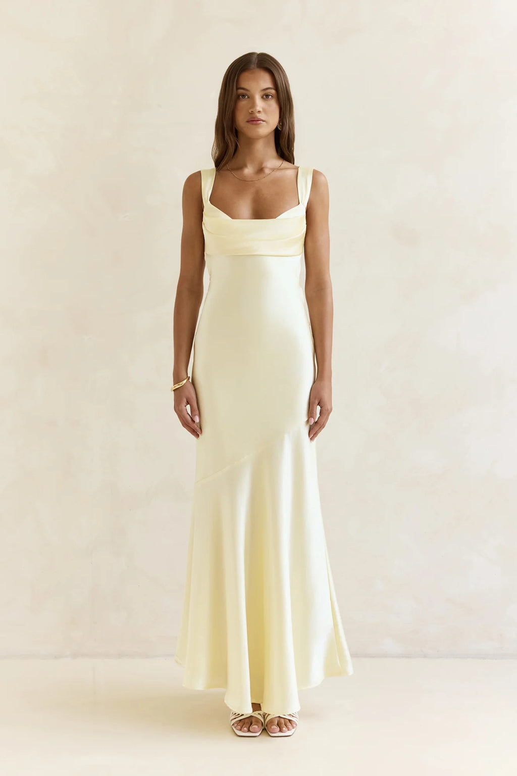 Wish From An Angel Satin Maxi Dress Yellow
