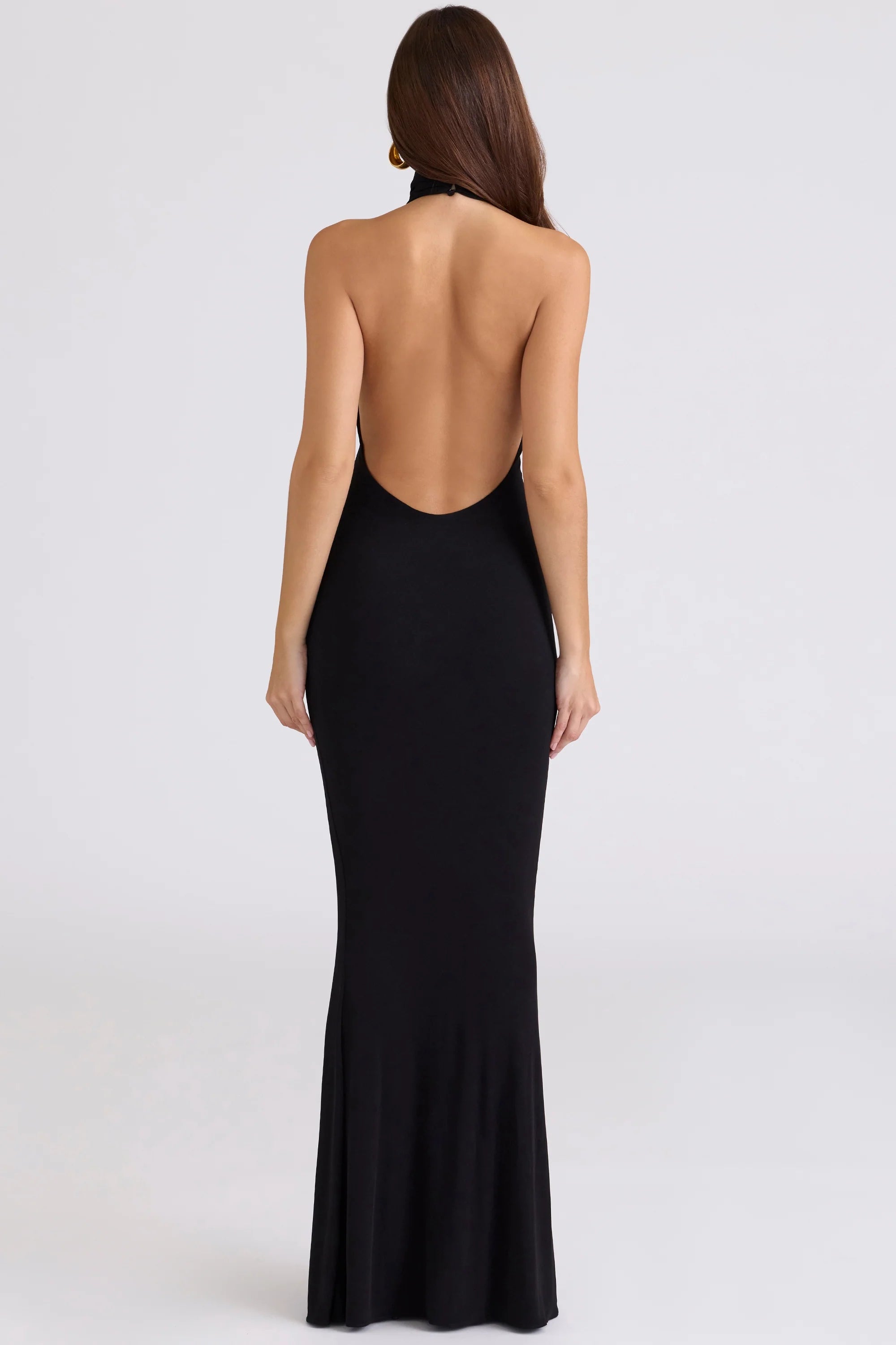 black backless silhouette maxi dress - limited edition
