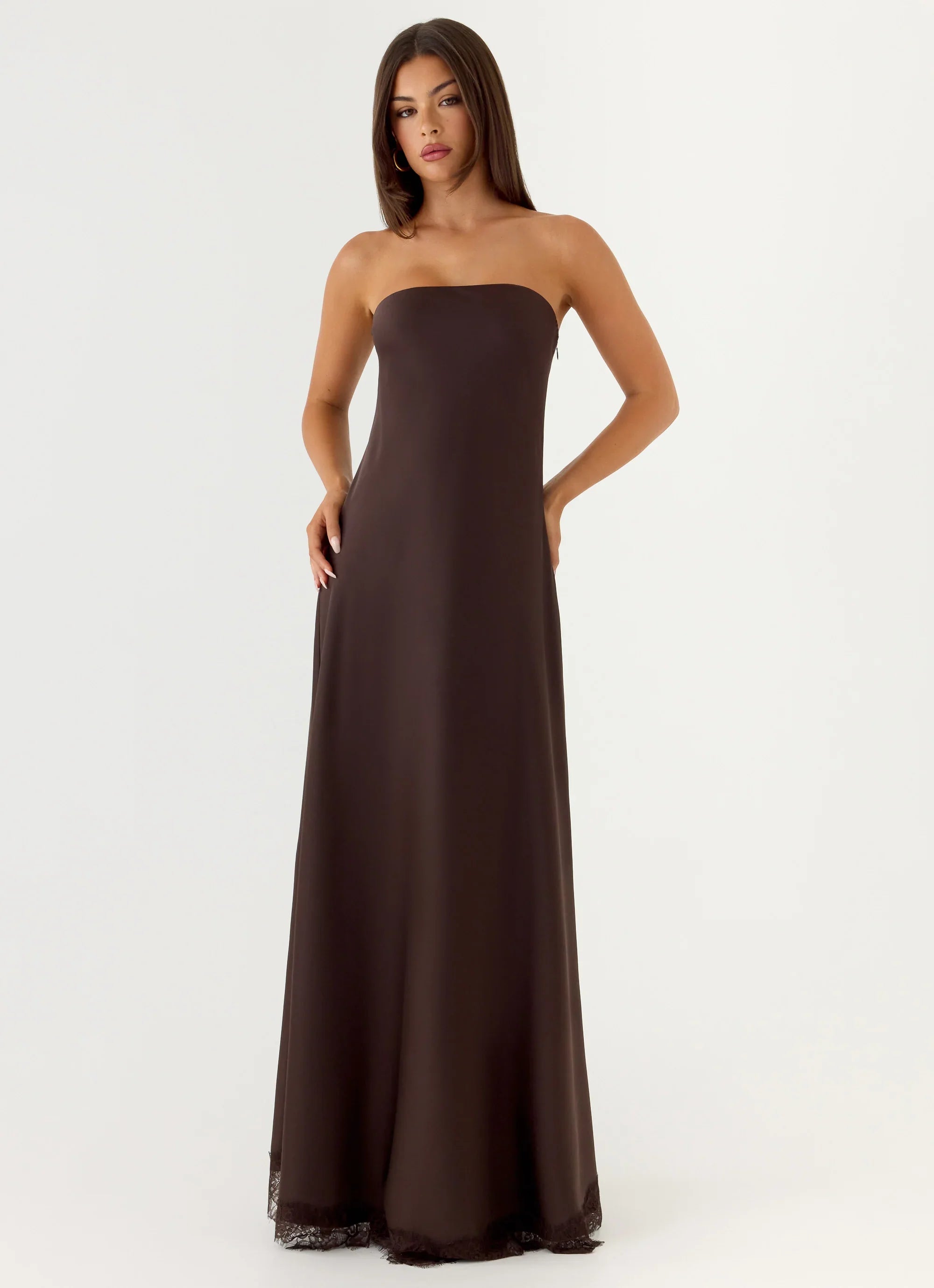 Kayleigh Strapless Maxi Dress - Chocolate Torte