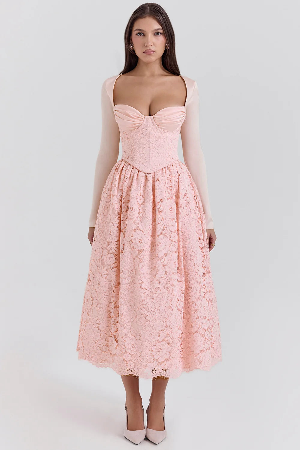 ballerina pink lace corset, skirt and bolero - sale