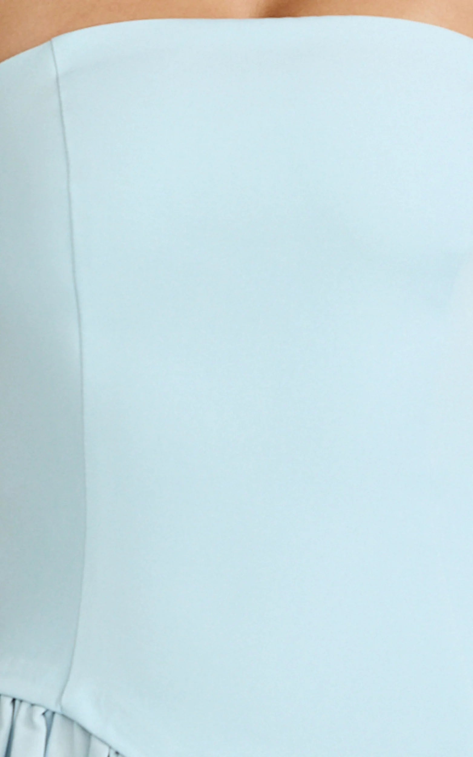 Calla Mini Dress - Strapless Gathered Asymmetric Dropped Waist Dress in Light Blue