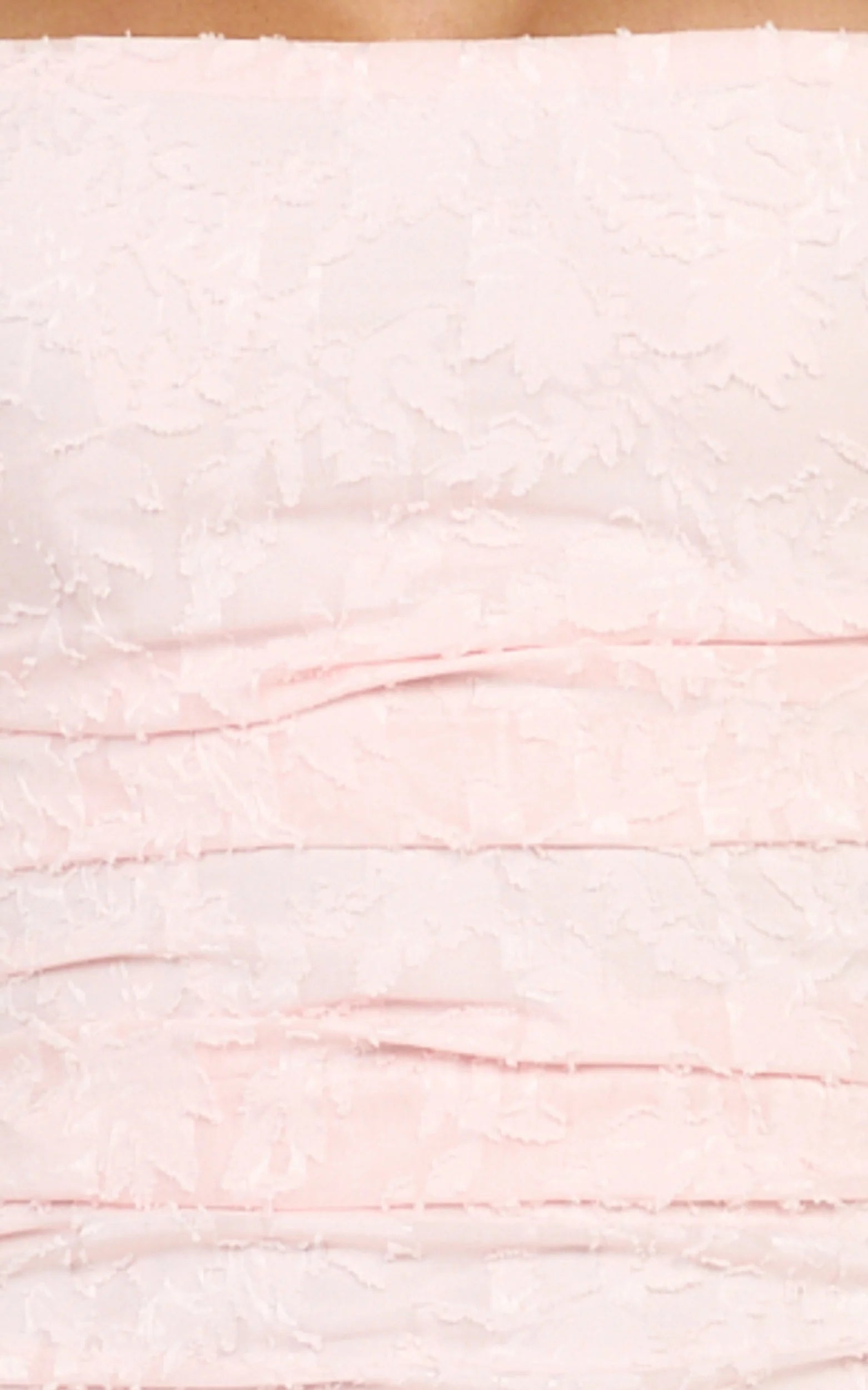 Seraphina Midi Dress - Gathered Bodice Halter Clipped Jacquard Dress in Pink
