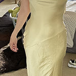 Seen For You Cowl Neck Satin Maxi Dress Dark Navy