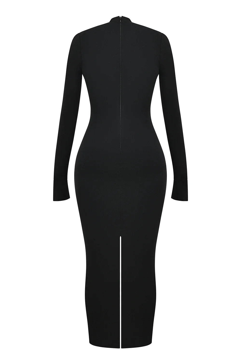 black turtleneck maxi dress