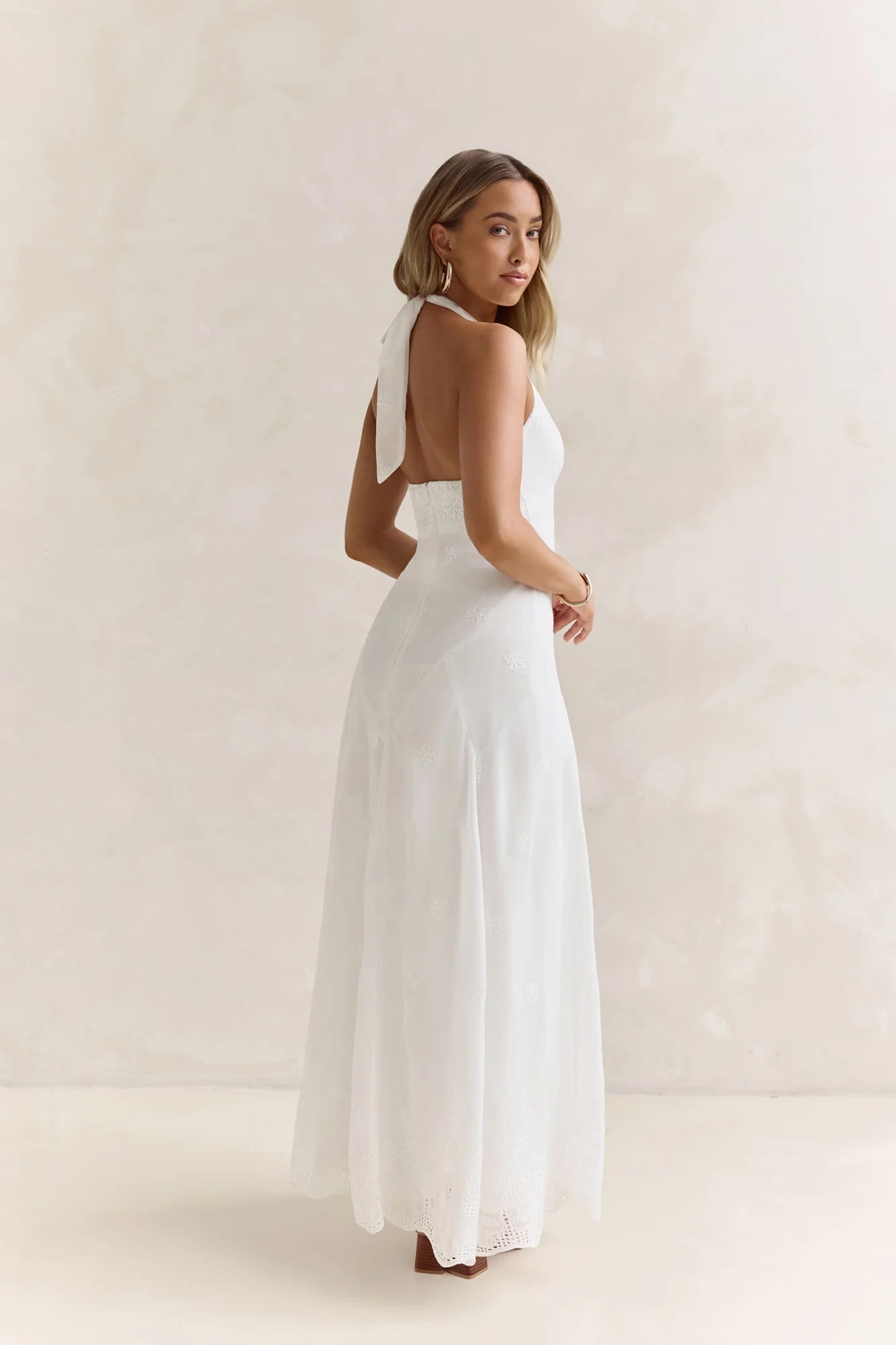 World Of Wonder Halter Maxi Dress White