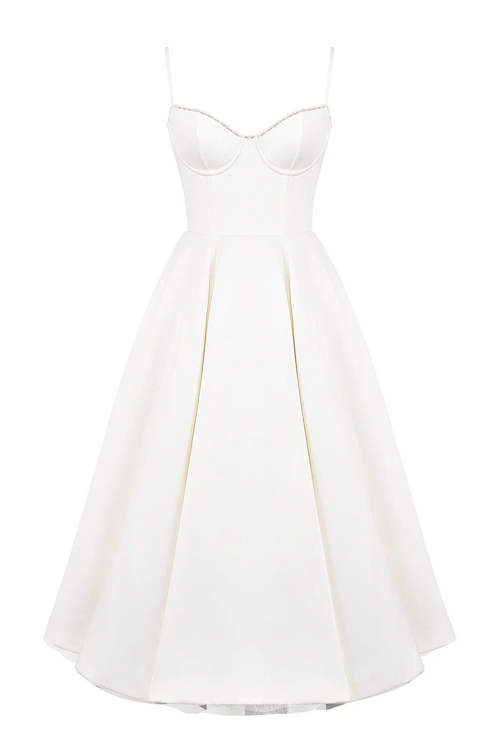 white tulle midi dress