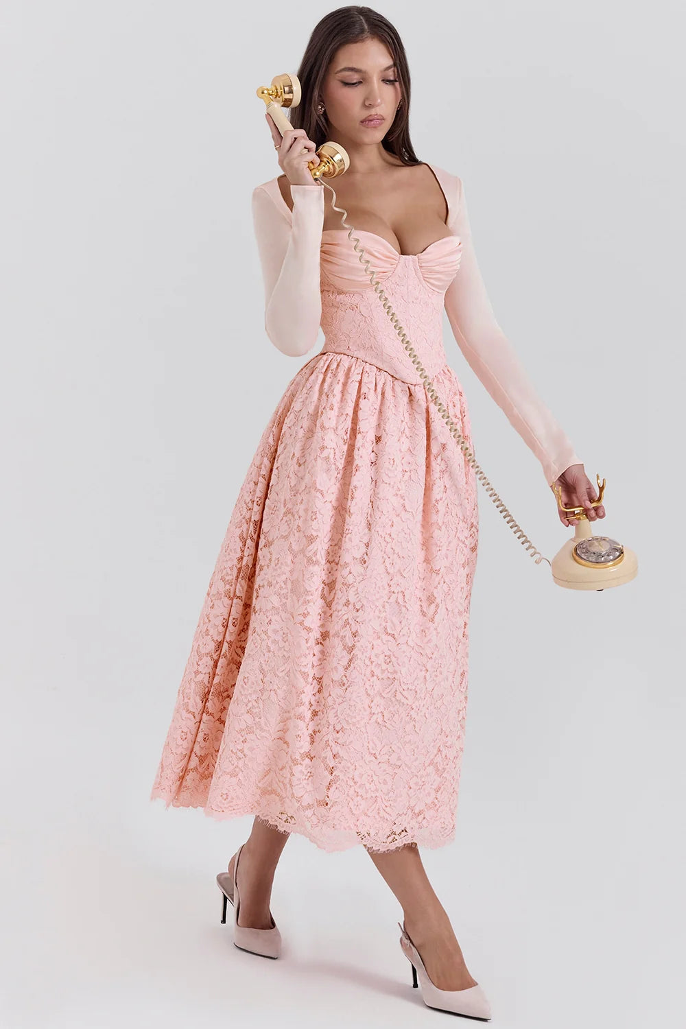 ballerina pink lace corset, skirt and bolero - sale