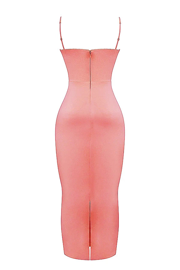 bright peach maxi dress