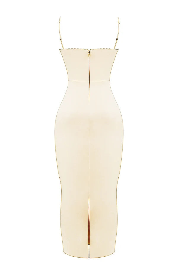 vintage cream maxi dress