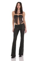 Flyaway Sequin Two Piece Set in Black