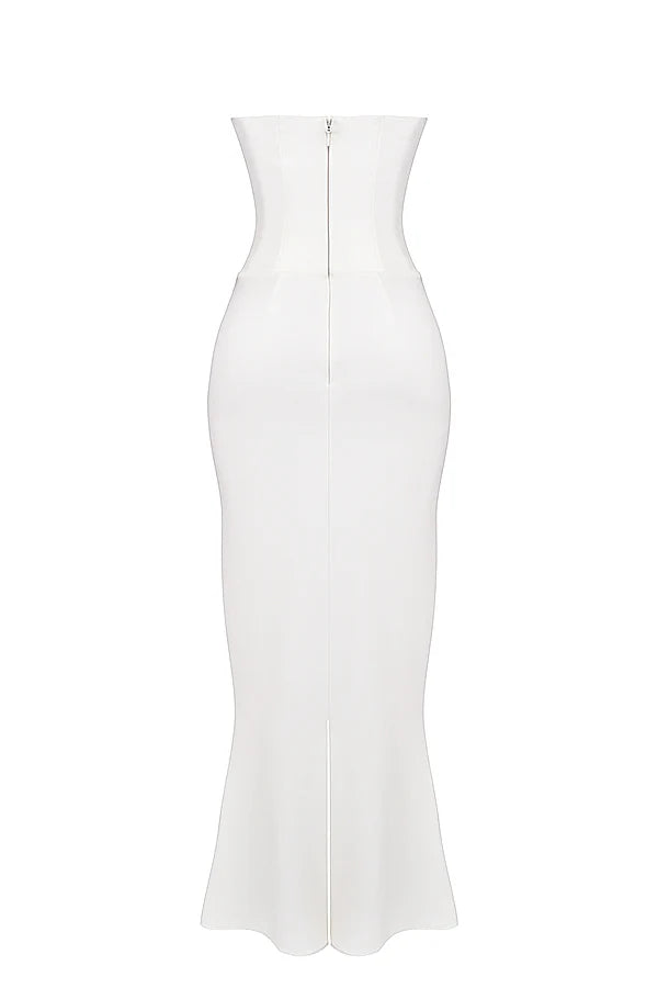 ivory strapless corset dress