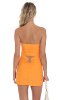 Strapless Dress in Orange