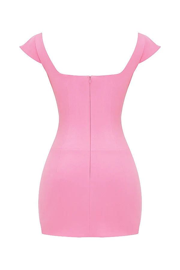 french pink corset mini dress
