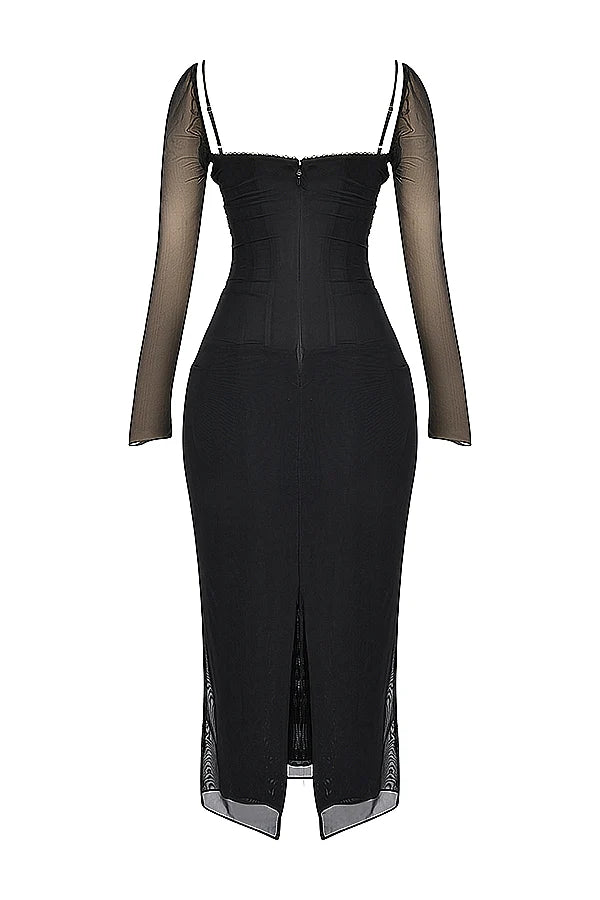 black maxi dress
