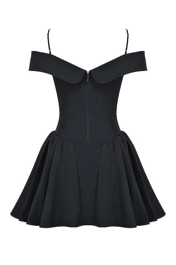 black off shoulder mini dress