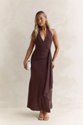 Run To You Halter Maxi Dress Brown