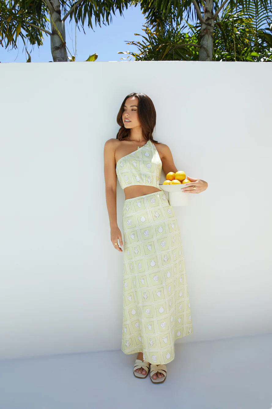 Golden Tides Midi Dress Yellow