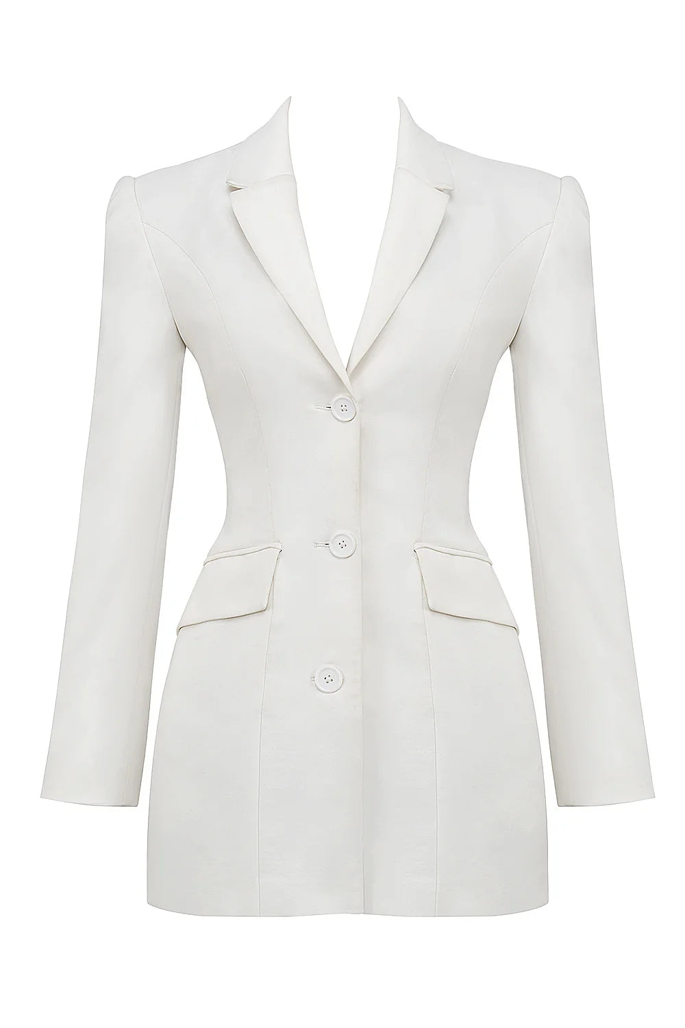 white blazer mini dress