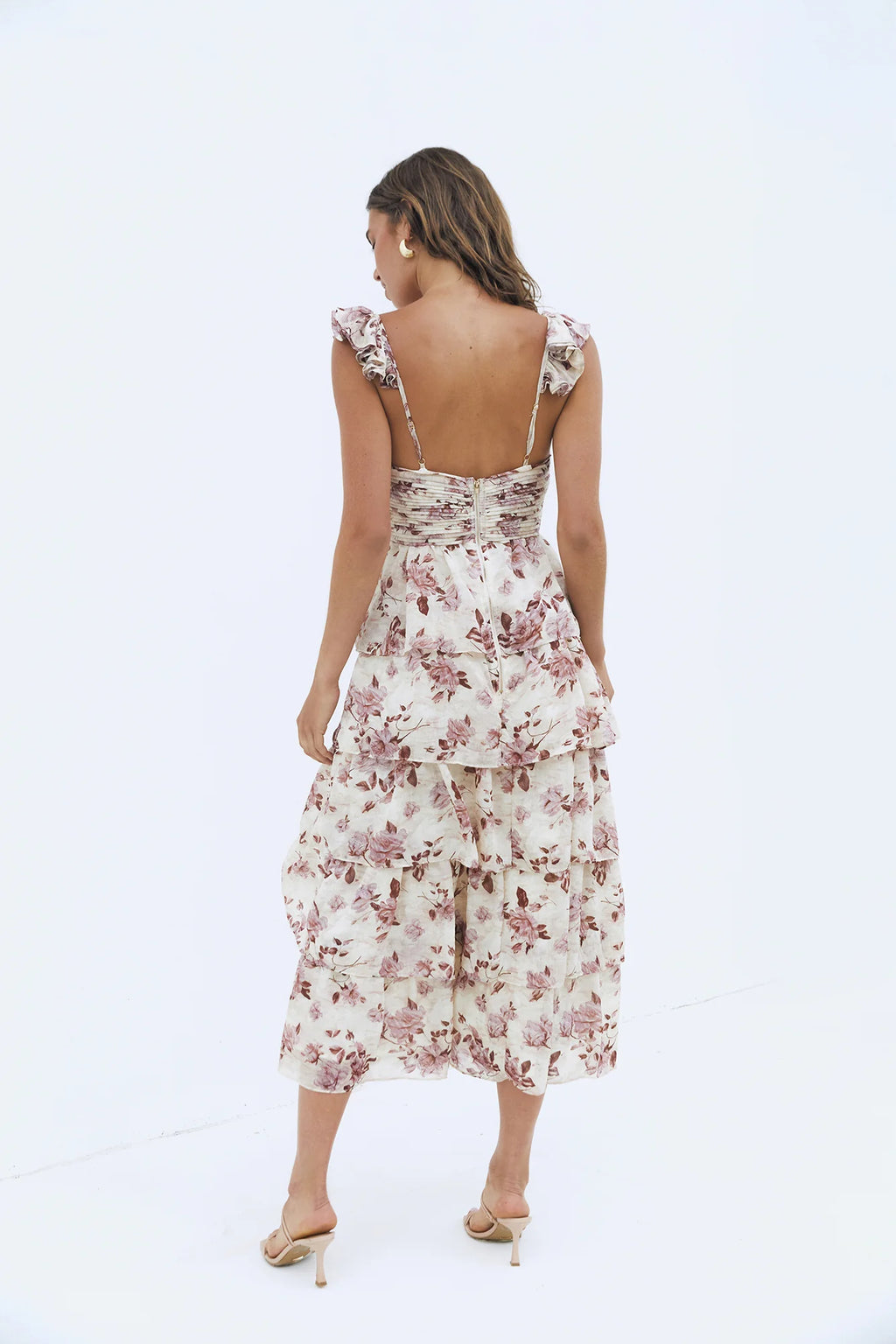 Florienne Tiered Midi Dress Mauve