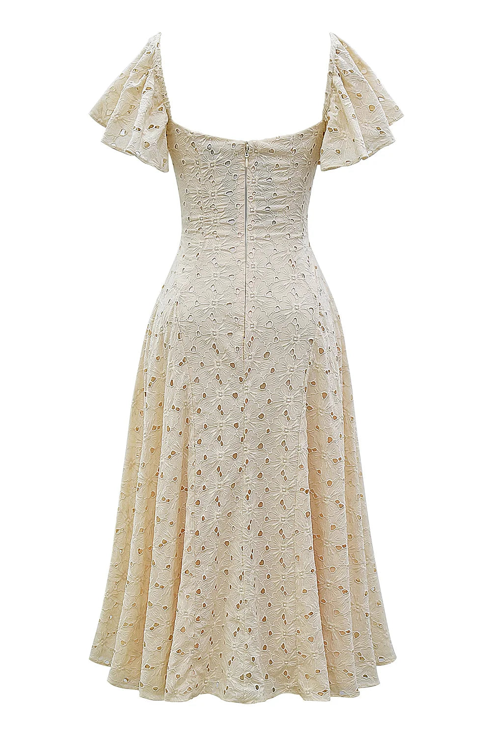 cream tea broderie anglais midi dress