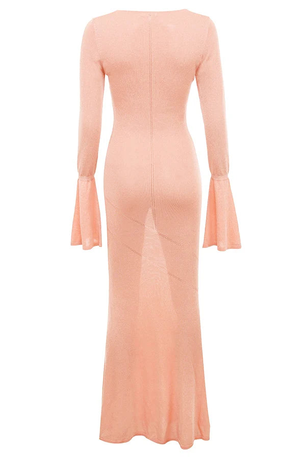 sorbet metallic knit maxi dress