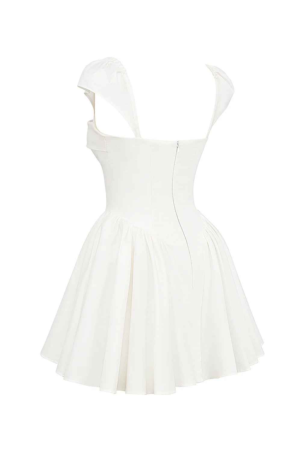 white cotton corset mini dress