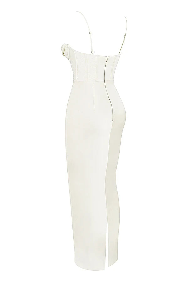 ivory corset maxi dress
