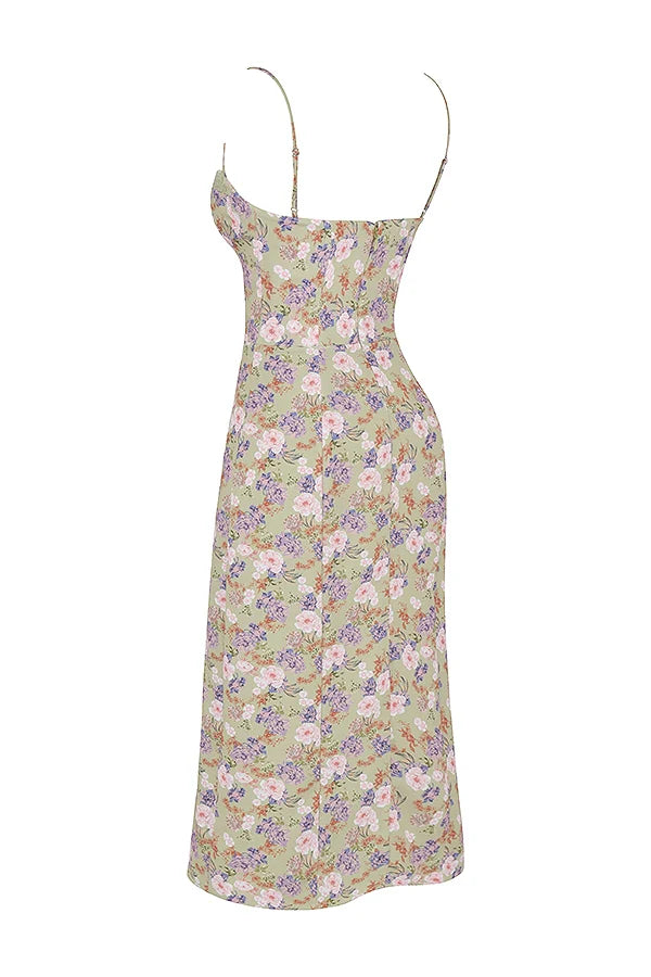 peony print  midi sundress