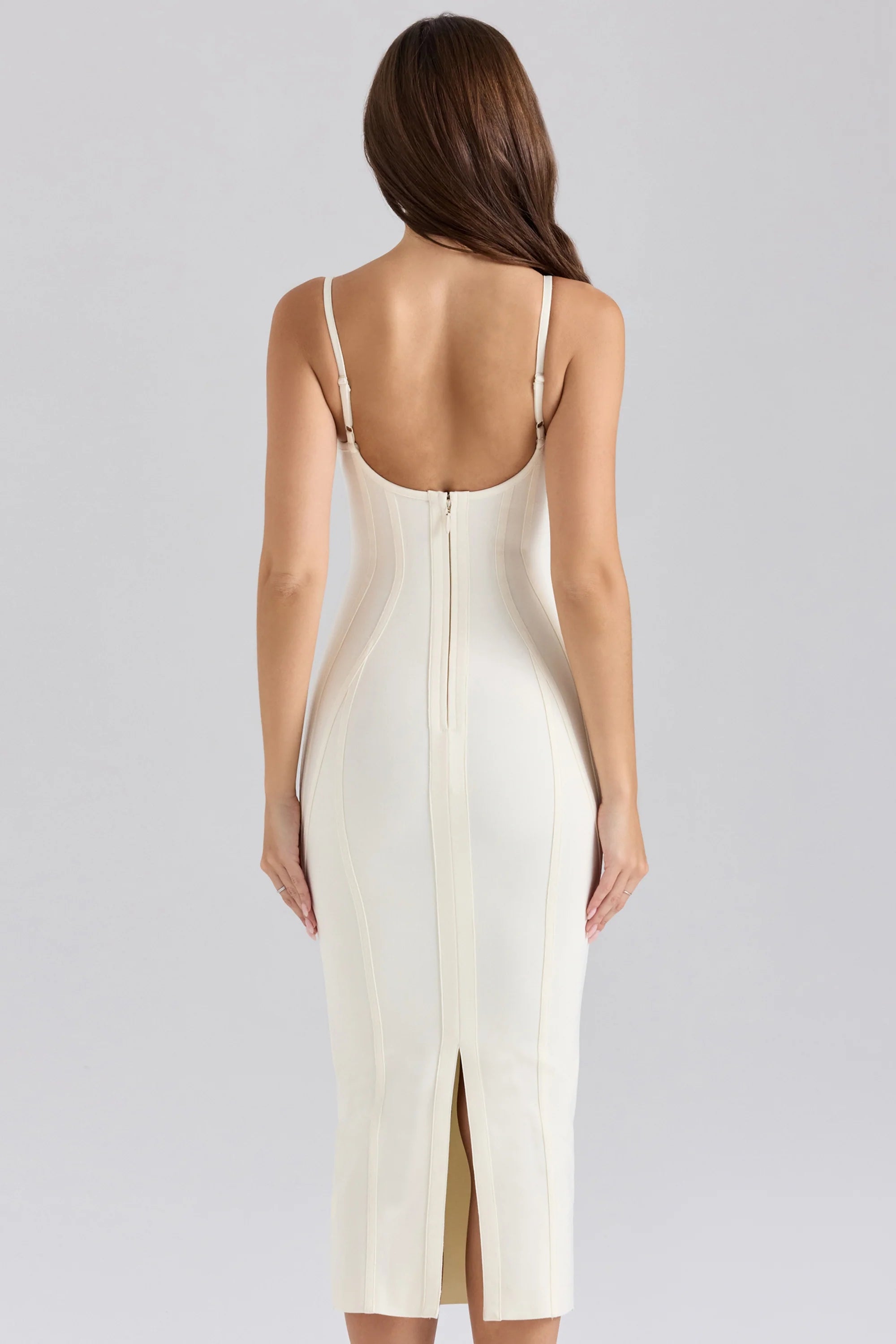 ivory midi bandage dress