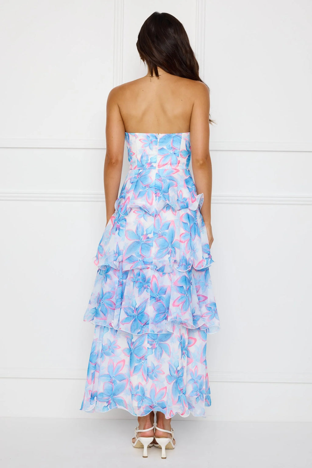 Chicago Chic Strapless Maxi Dress Blue