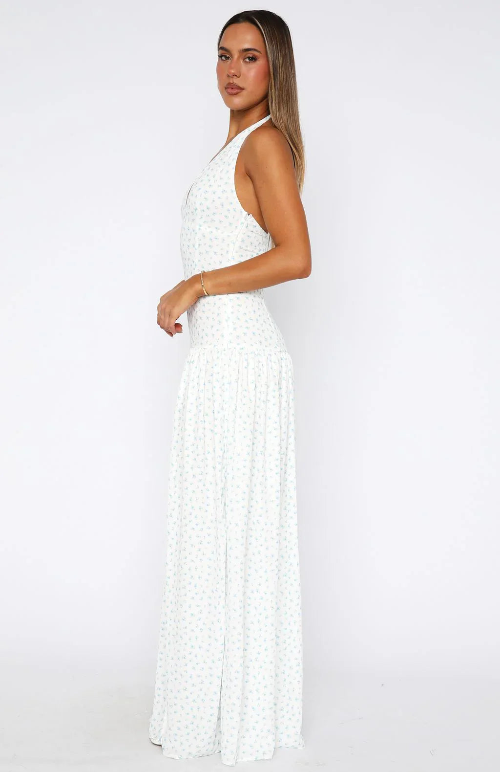 Sweet Temptation Halter Maxi Dress Bluebelle