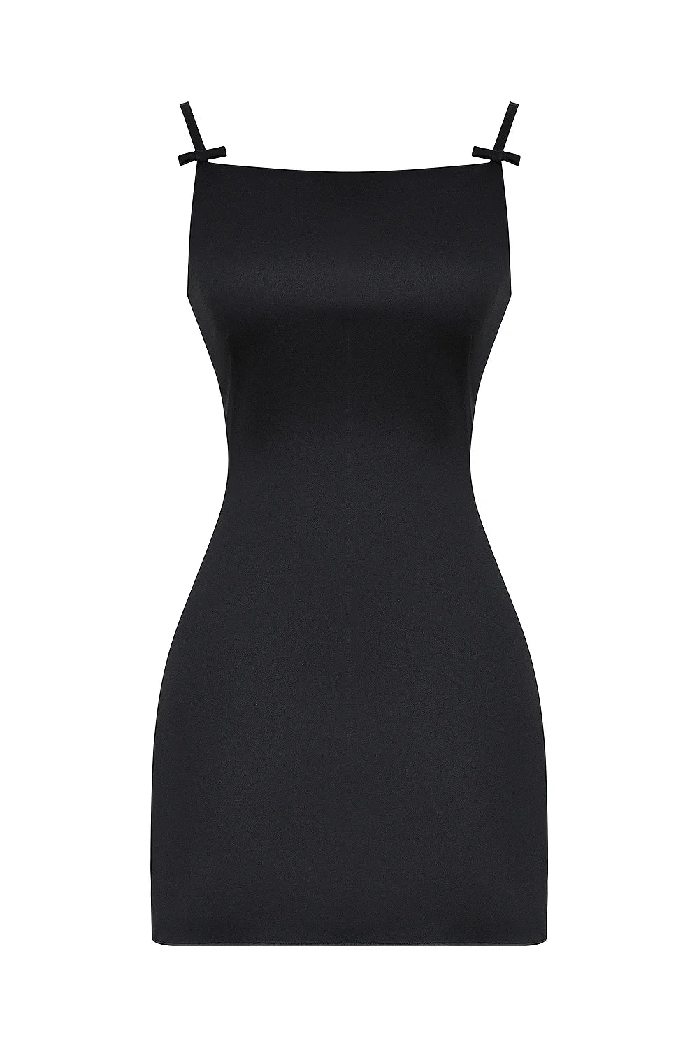 black square neck a-line mini dress - sale