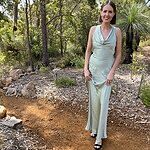 Seen For You Cowl Neck Satin Maxi Dress Green