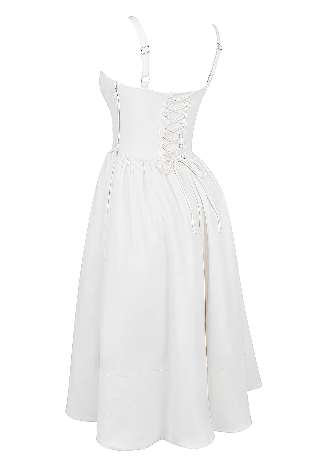 white corset midi sundress
